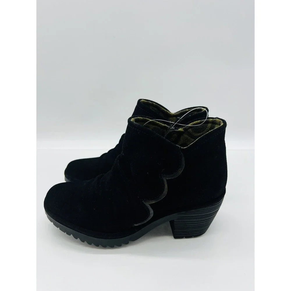 Fly London Women's Waco Suede Ankle Boot - Black / Black Gold, Choose Size - Picture 5 of 10